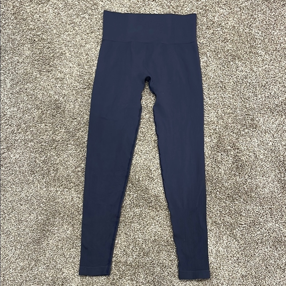 Savvi Compression Leggings in Blue Size Medium